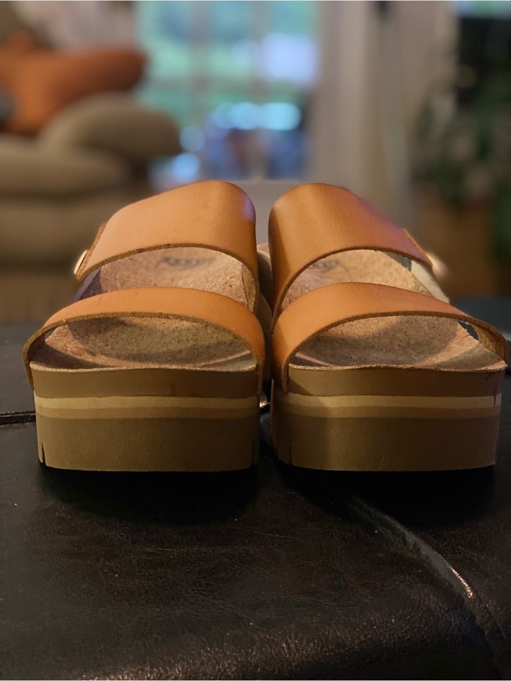 Reef Women's Cognac Double-Strap Platform Slide - Picture 9 of 11